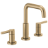 Delta Nicoli 1.2 GPM Widespread Bathroom Faucet with Push Pop-Up Drain Assembly Champagne Bronze